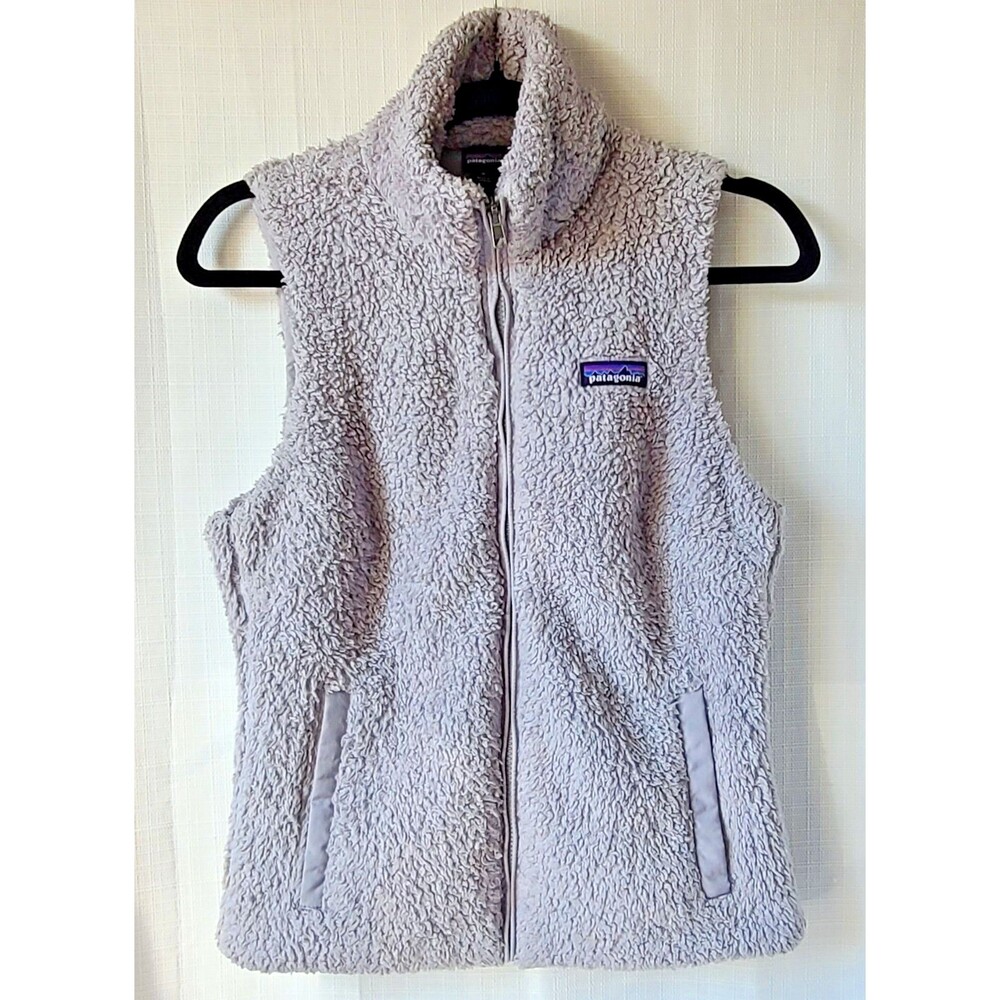 Patagonia Los Gatos Fleece Vest Womens Small Gray Full Zip Sherpa Outdoor Cozy